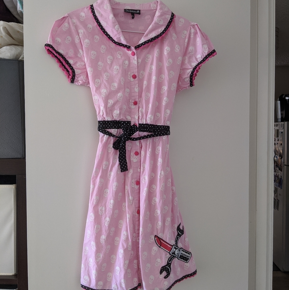 Sourpuss Pink Skull Dress